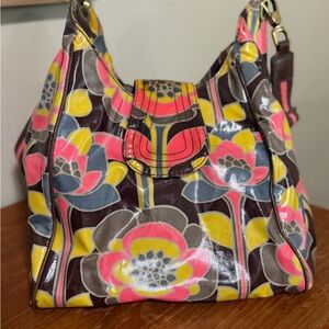Boden mod art deco oil cloth crossbody Floral Patterned purse Bag